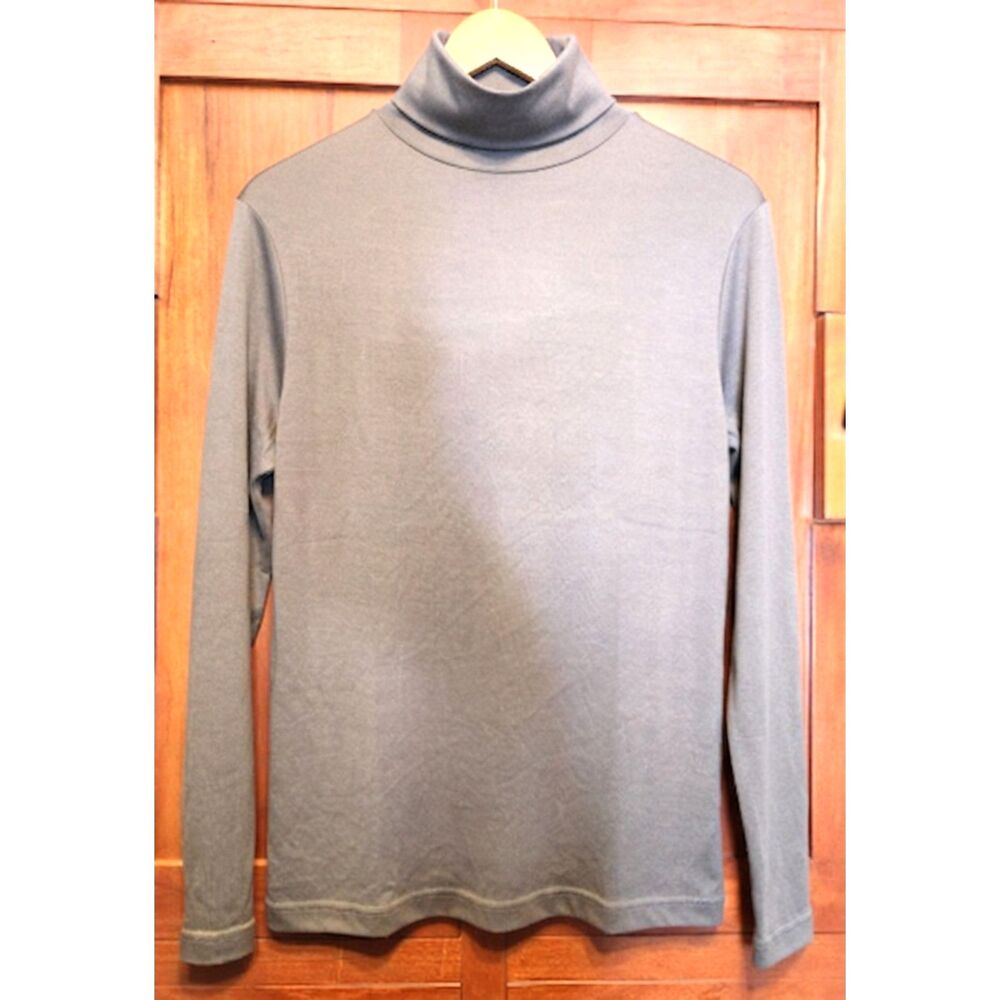 Winter Silks Brown Turtleneck 100% Lightweight Silk Women's Size Large